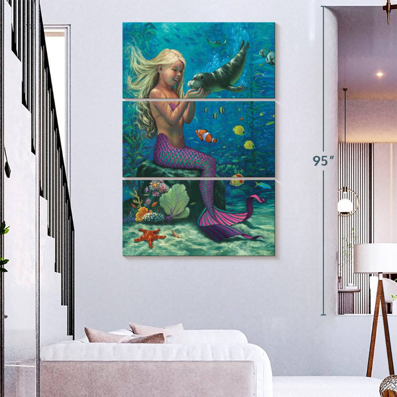 Kelan Mermaid's Special Friends, 74" H x 48" W