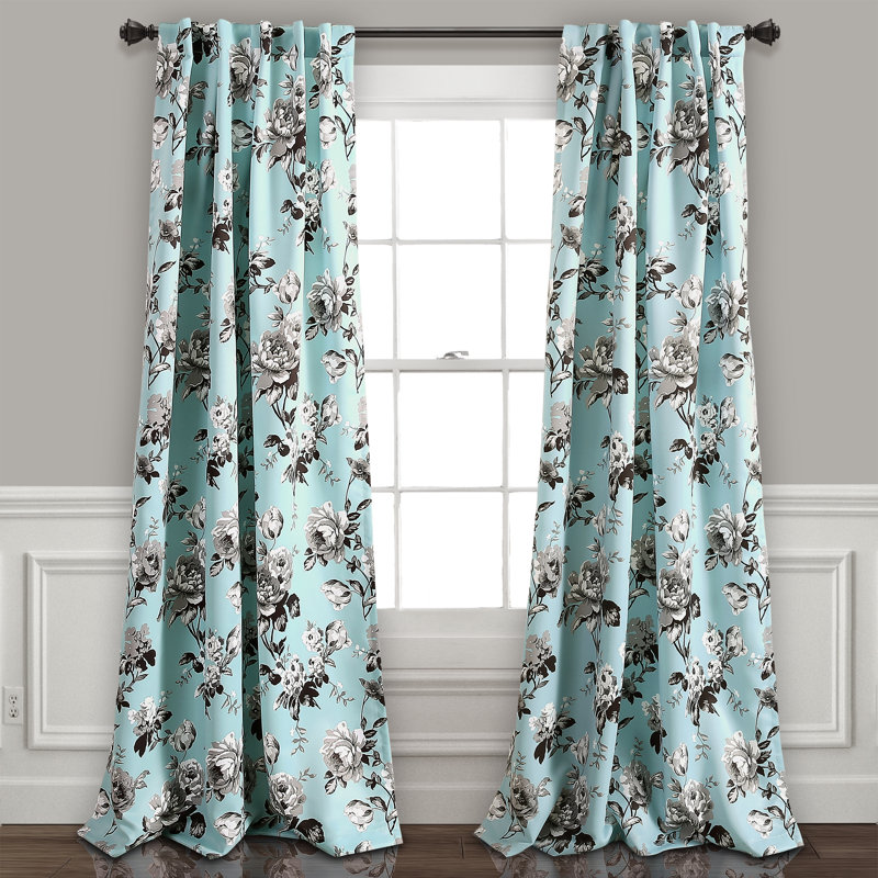 Talia Room Darkening Curtain Pair, Blue, 52"W x 84"L