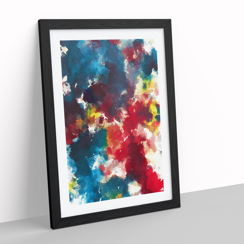 Blast Of Life - Painting, 66cm H x 48cm W x 2cm D, Black Framed, White