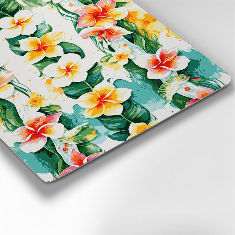 Hawaiian Lei Borders Beige, art mural en métal, H 12 po x l 18 po