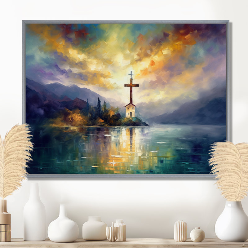 Reproduction d'art sur toile Arnfried, H 16 po x l 32 po x P 1 po, Encadrement argenté