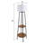 Tristan 63" Metal Floor Lamp with Round Wood Shelves-1856358445
