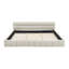 California King Size Upholstered Bed Frame With Thick Fabric, Chenille Fabric Grounded California King Platform Bed With Headboard And Solid Frame