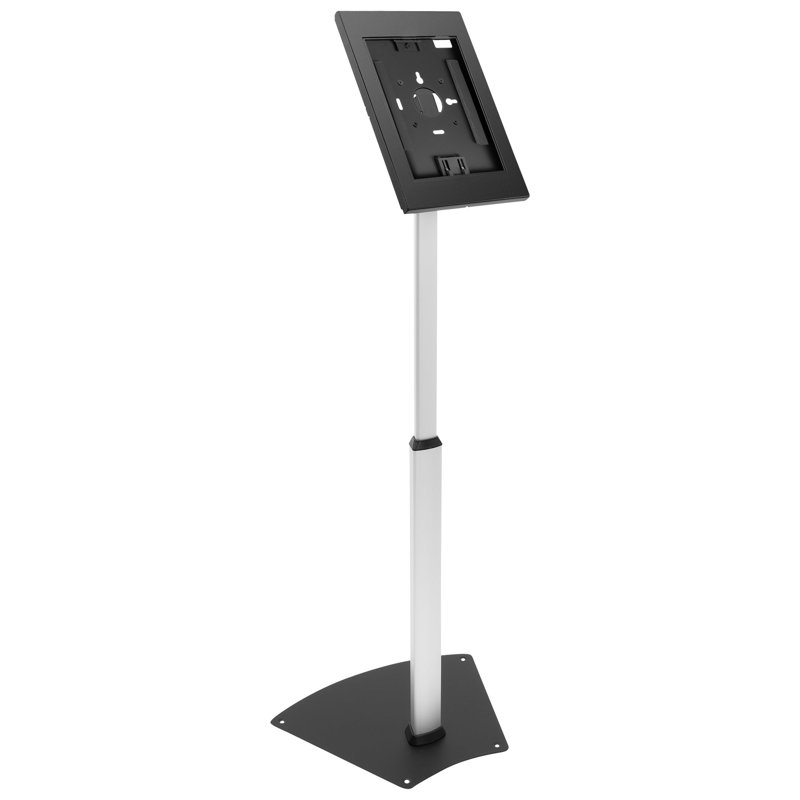 Adjustable Anti-Theft Black and Silver Tablet Floor Stand