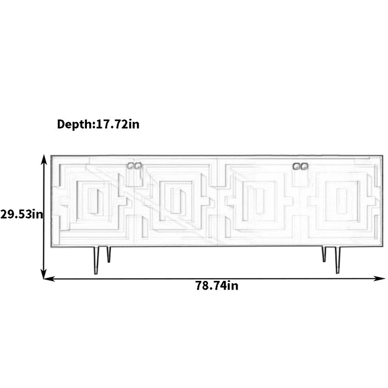 Janorris, H 29,53 po x l 78,74 po x P 17,72 po