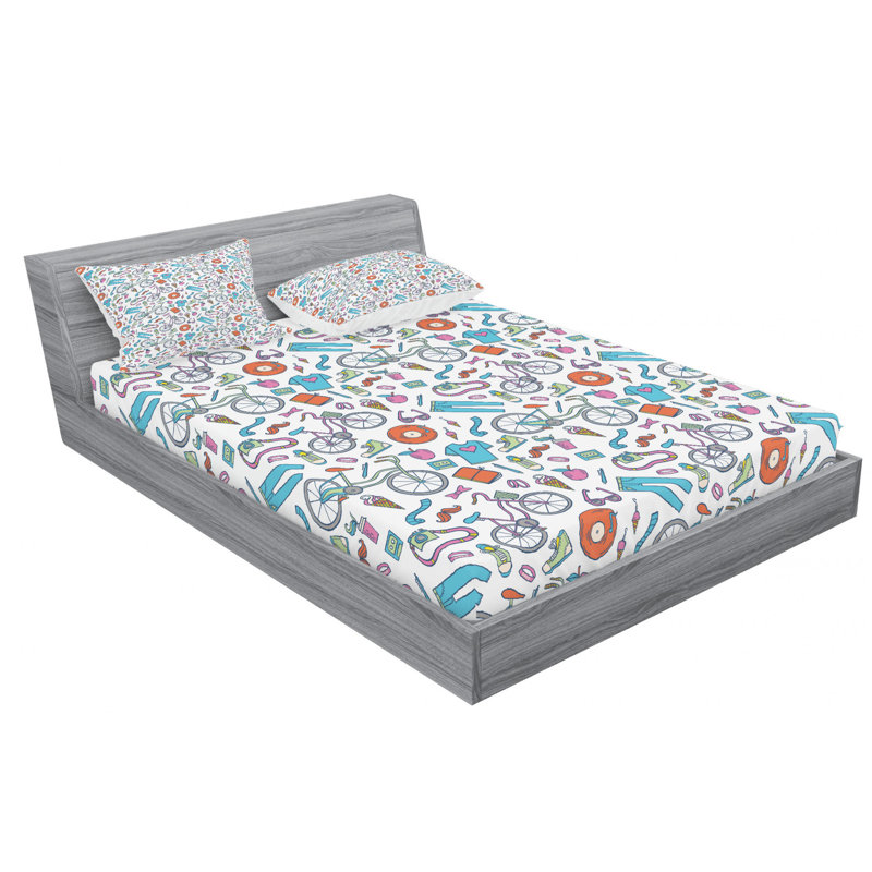 Microfiber Fitted Sheet, Queen Fitted Sheet with 2 Pillowcases