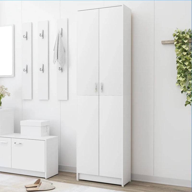 Ignatius 2 Door Wood Wardrobe, White