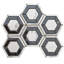 Stately Geo Hex 9" x 11" Porcelain Marble Look Mosaic