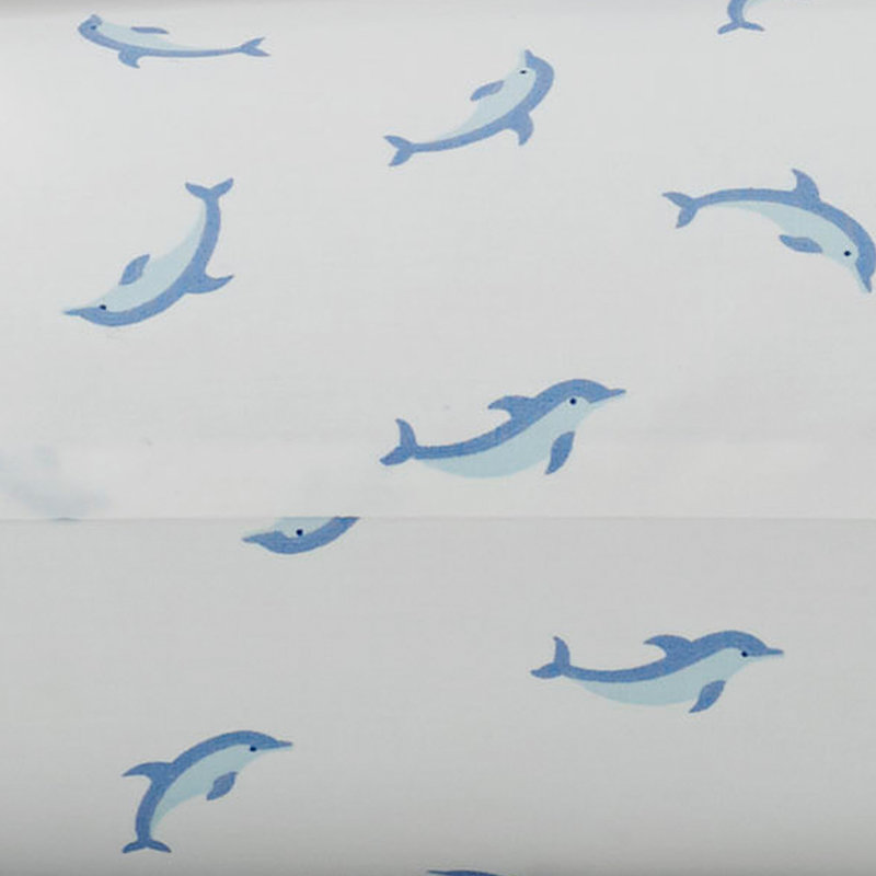 Ensemble de draps en percale de coton Poppy & Fritz, Ensemble de draps lit simple + 1 taie d'oreiller, Bleu dauphin