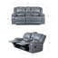 Causeuse inclinable de 72 po de largeur en similicuir avec rangement et porte-gobelets-130372685