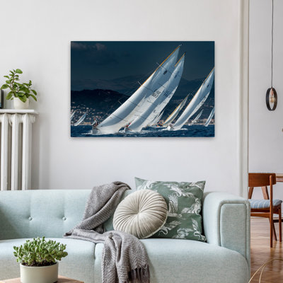 Pelissier – Full Speed Race - Coastal Shells And Coral Photography Realism Sailing Art