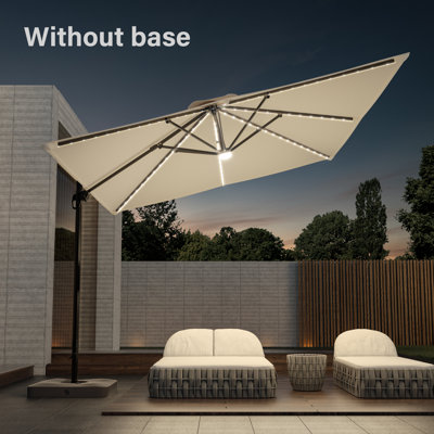 Sedanur 137.7'' x 107.9'' Rectangular Lighted Cantilever Umbrella
