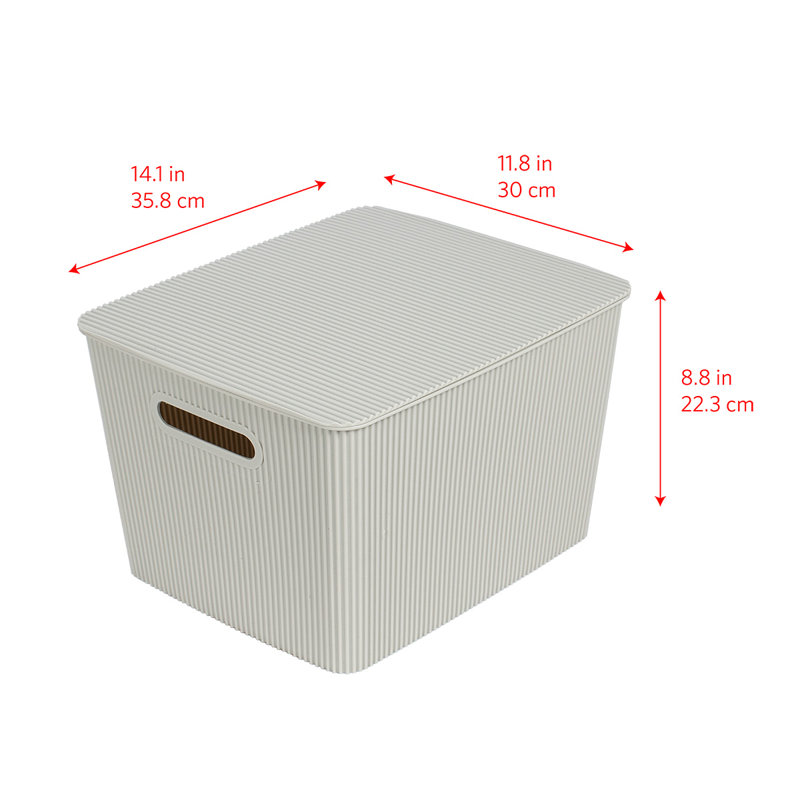 GLAD Storage Bin with Lid, Pack of 4, 18.8 qt, Gray