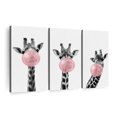 Trois girafes Three Bubble Gum 3 pièces