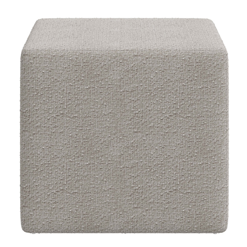 Era Upholstered Ottoman, Classic Elephant Boucle