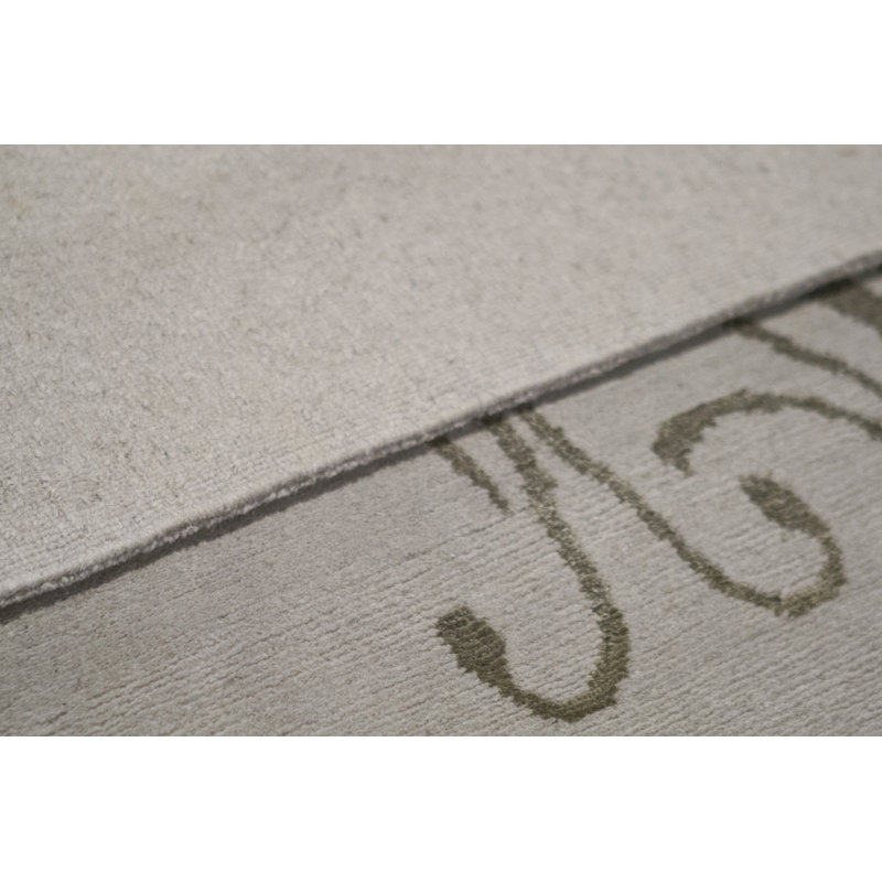 Tibetan Floral Area Rug in Gray
