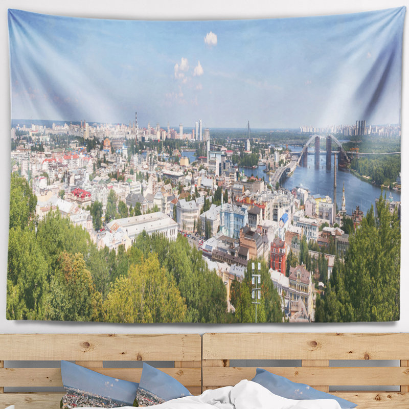 Photographie kiev cityscape panorama tapisserie, H 50 po x l 60 po