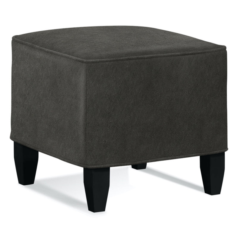 Brooklyn Square Ottoman, Beige Sugar Performance Polypropylene/Olefin, Black