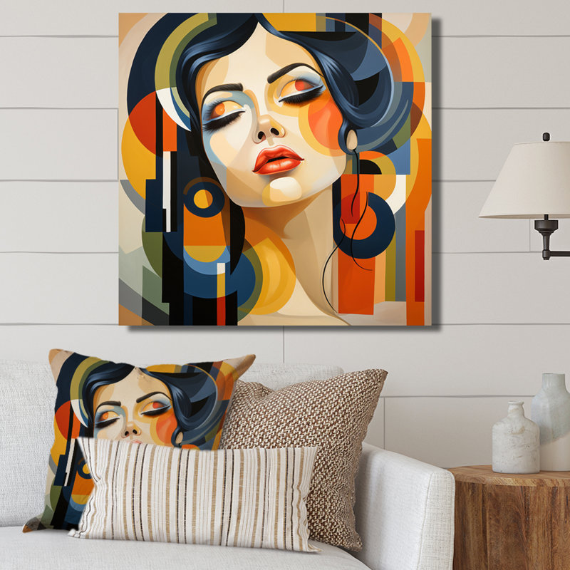 Art Portrait de femme II - Portraits abstraits, art sur toile, H 30 po x l 30 po, Toile tendue