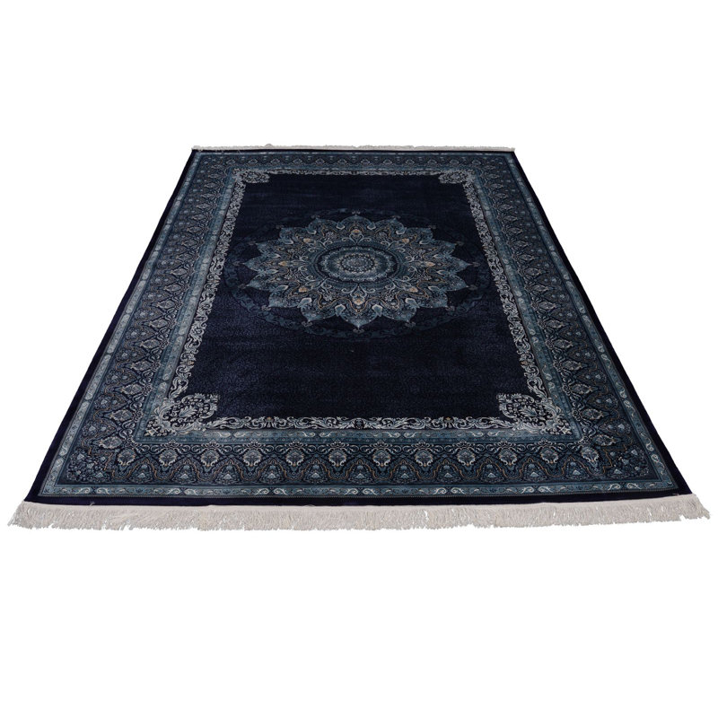 Tapis bleu marine et ivoire 7 x 7 7 po Antep
