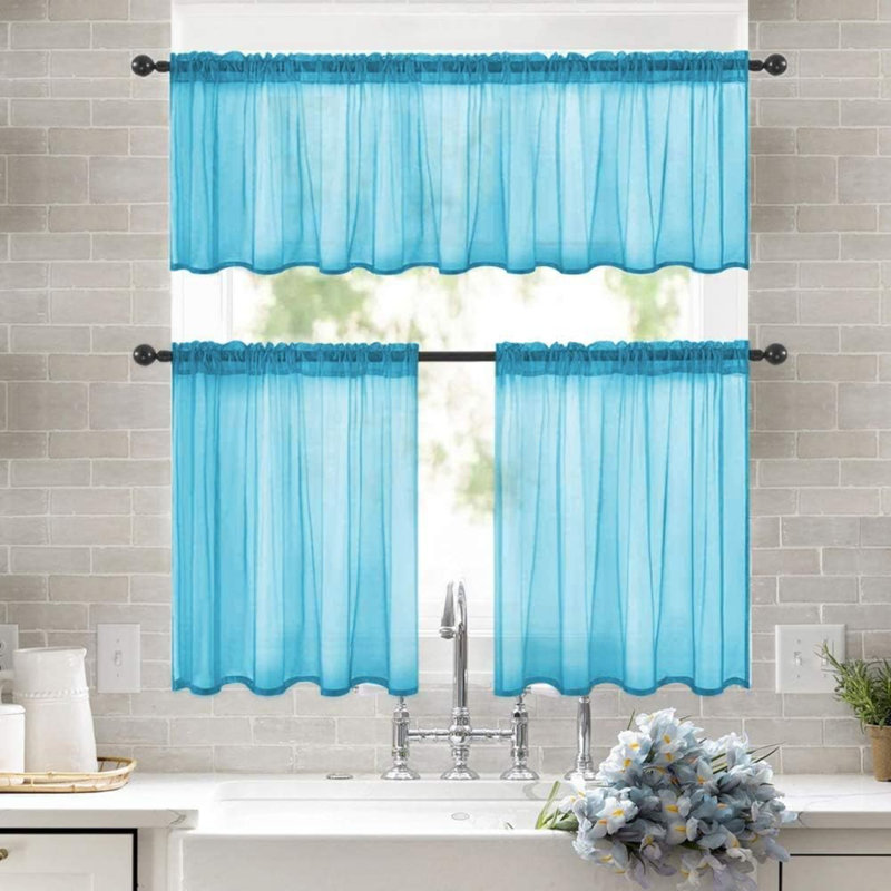Markisha Tailored Window Valance, Turquoise