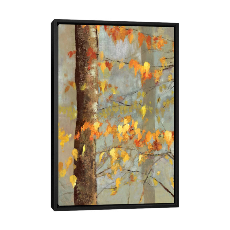 « golden branches i », impression sur toile, H 26 po x l 18 po x P 1,5 po, Toile avec cadre noir, Pas de tapis