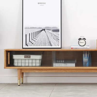 Retro design simple solid wood TV cabinet