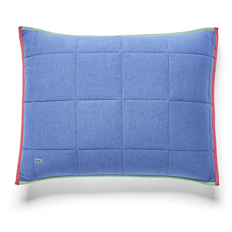 Ensemble de courtepointe 3 pièces Lacost Westover, Bleu, Courtepointe double et 2 taies décoratives standa
