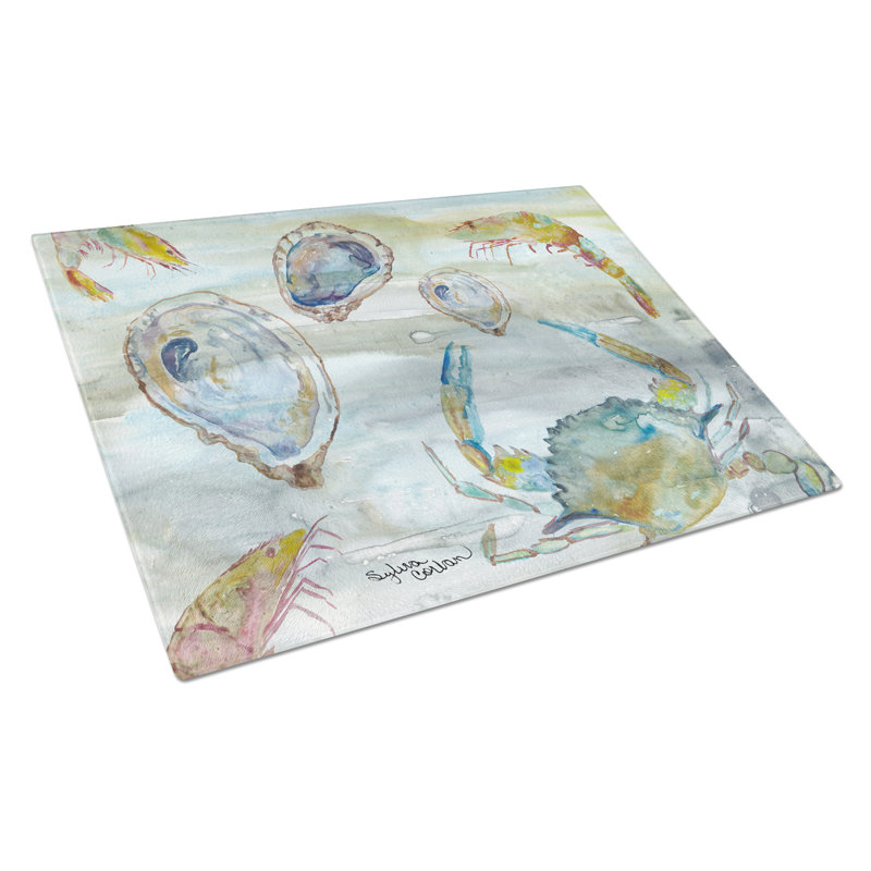 Planche à découper crabe en verre trempé en verre trempé caroline