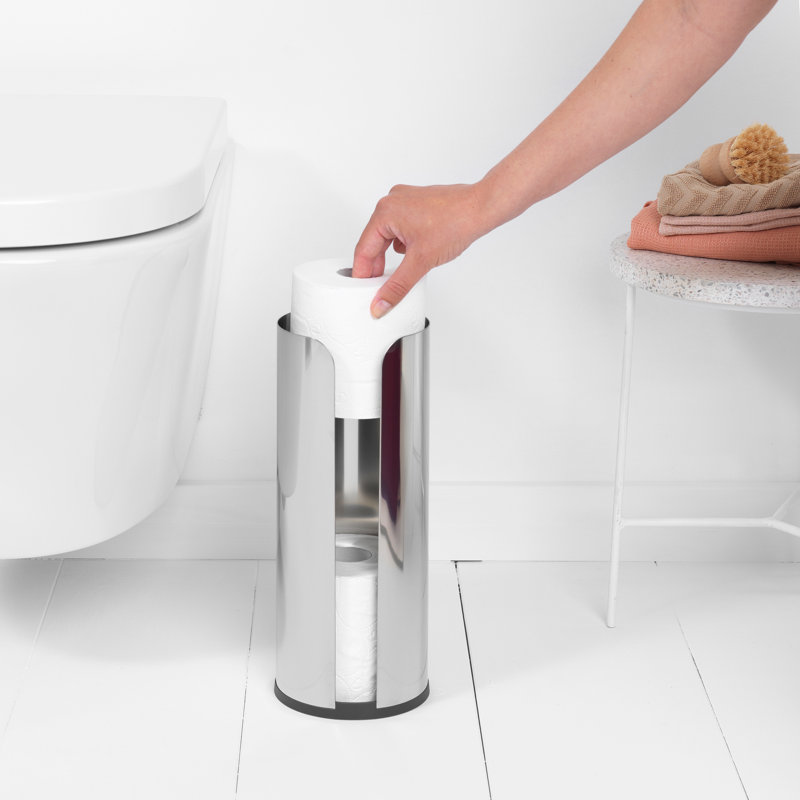Brabantia Renew Toilet Roll Dispenser, Brilliant Steel