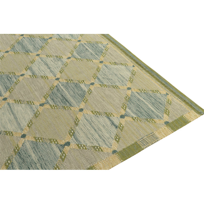 Candinavian Custom Rugs In Blue, Green Trellises By Rug & Kilim, Rectangle 12' x 15'