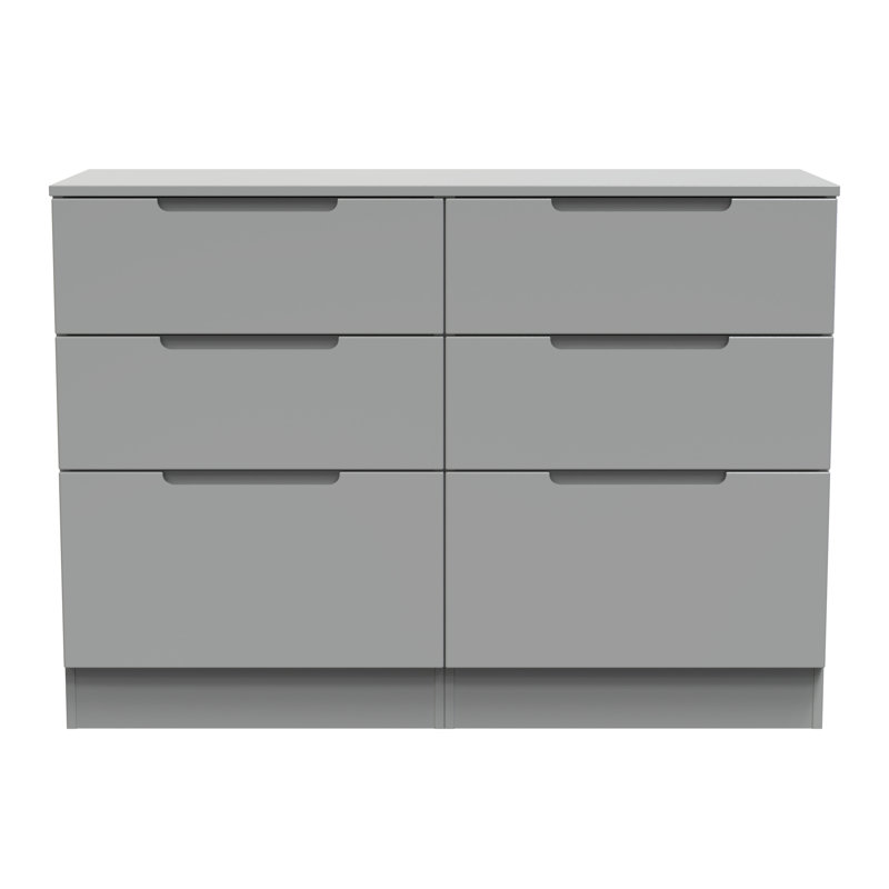 110cm W 6 - Drawer Chest of Drawers, Grey
