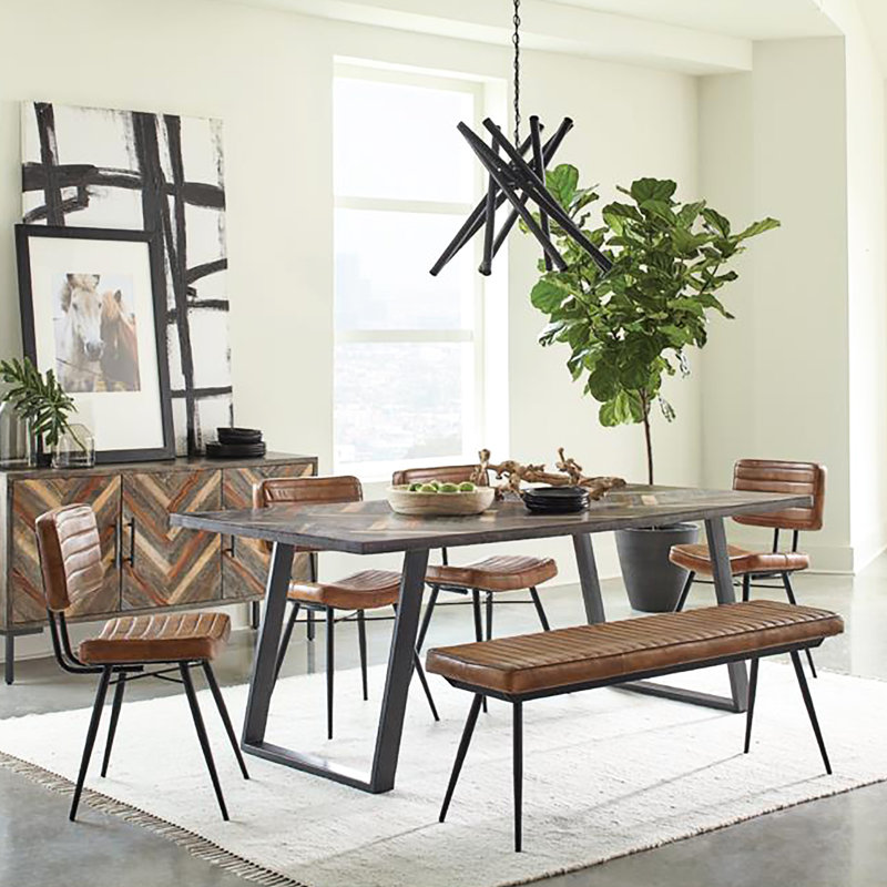 Chaises d'appoint en chameau 2 pièces avec support en métal noir pour 2 pièces