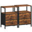 Bedside Table Side End Table with 2 Fabric Storage Drawers, Bedside Cabinet with Open Storage Shelf, Nightstand for Bedroom, Livingroom -124542690
