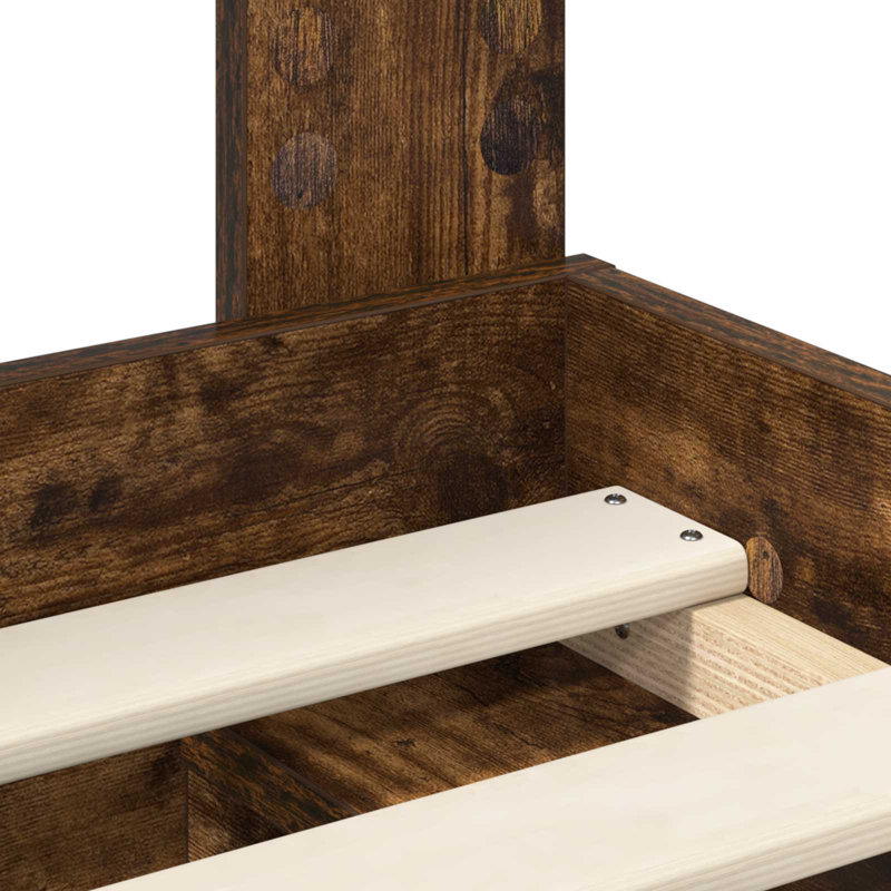 Solid Wood Bed, Smoked Oak, 150 x 200cm