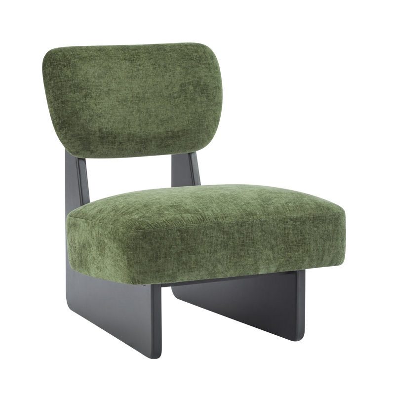 Chaises d'appoint rembourrées en tissu Vierra, Noir, Vert