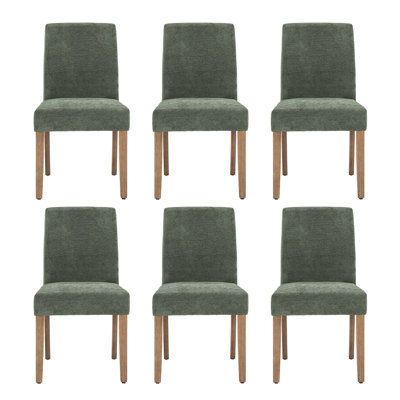 Fabric Upholstered Dining Chairs High Back Parsons Kitchen Chairs With Solid Wood Feet