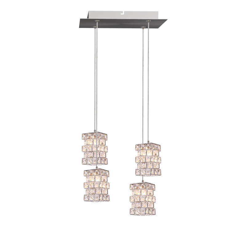 Luminaire suspendu carré à 4 lumières Tidwell