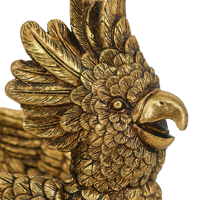 Parrot Figurine  8" x 5" x 7.5"  Gold