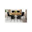 Ensemble de table de salle à manger extensible en bois avec chaises en polyuréthane noir pour des rassemblements flexibles