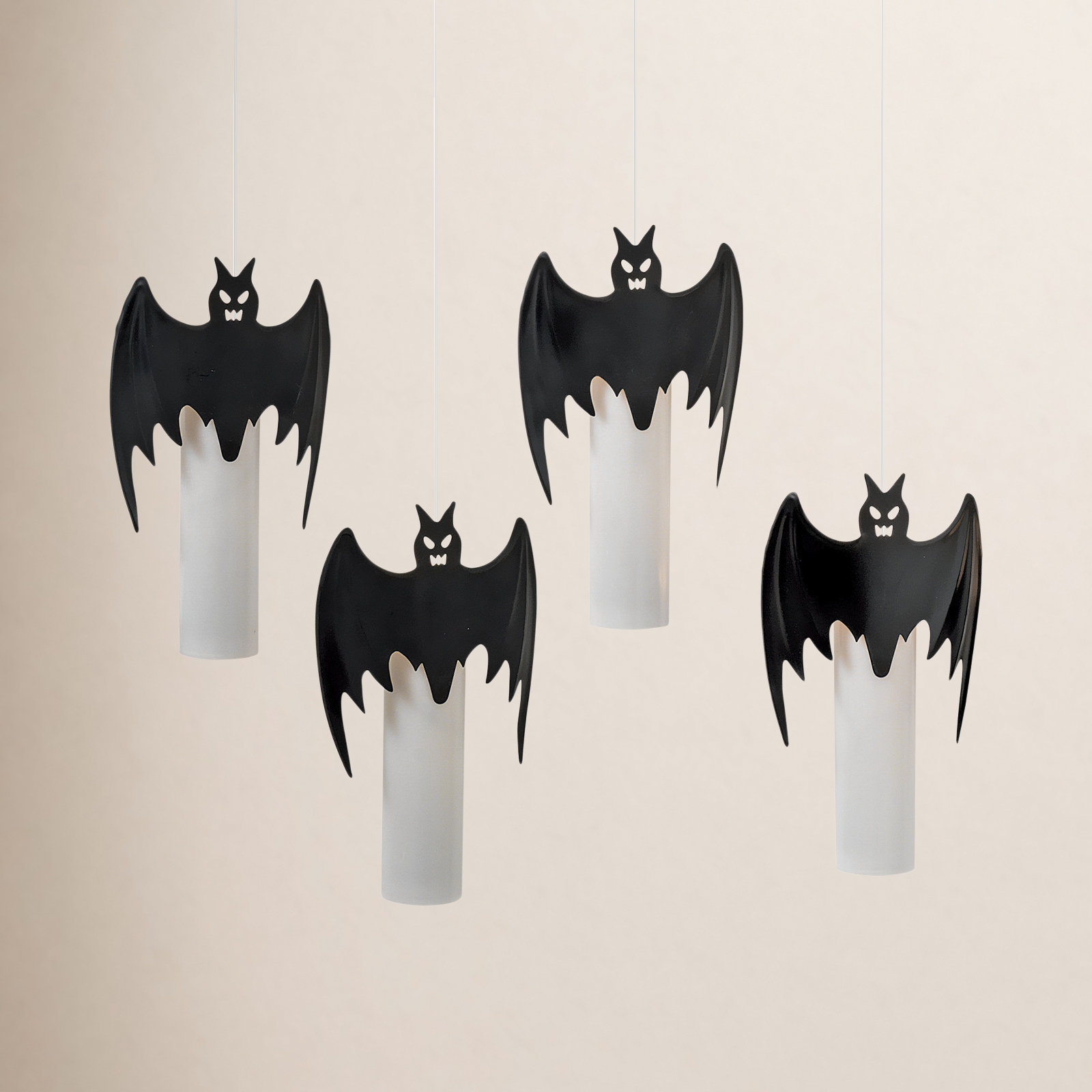 Lighted Candle/Bats Set of 4 11.2"H