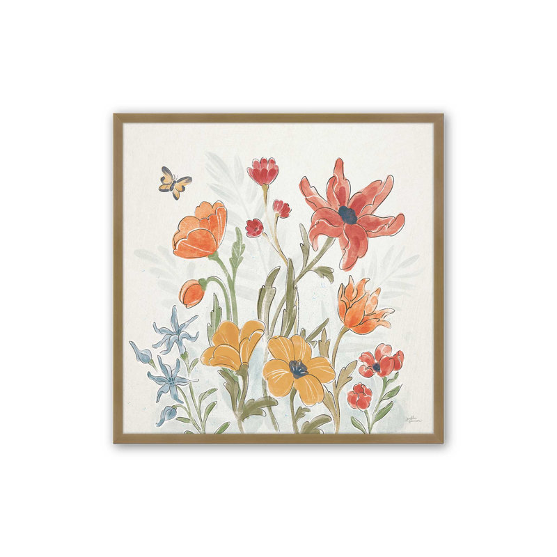 «Garden Melody In Bloom IV», H 21,75 po x l 21,75 po, Or brossé