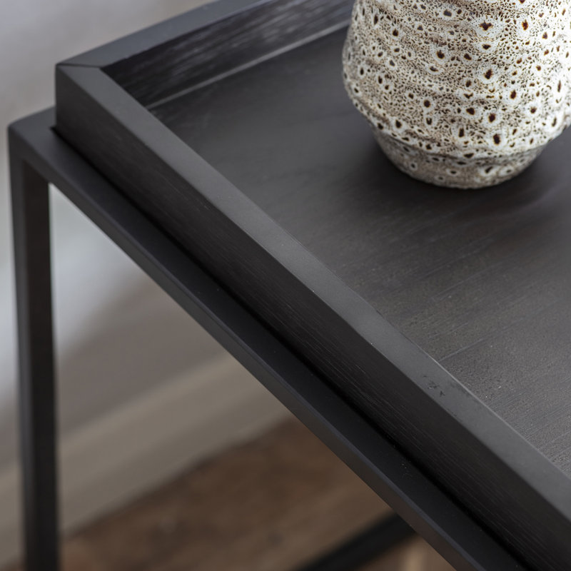Bovina Tray Top Frame End Table, Black