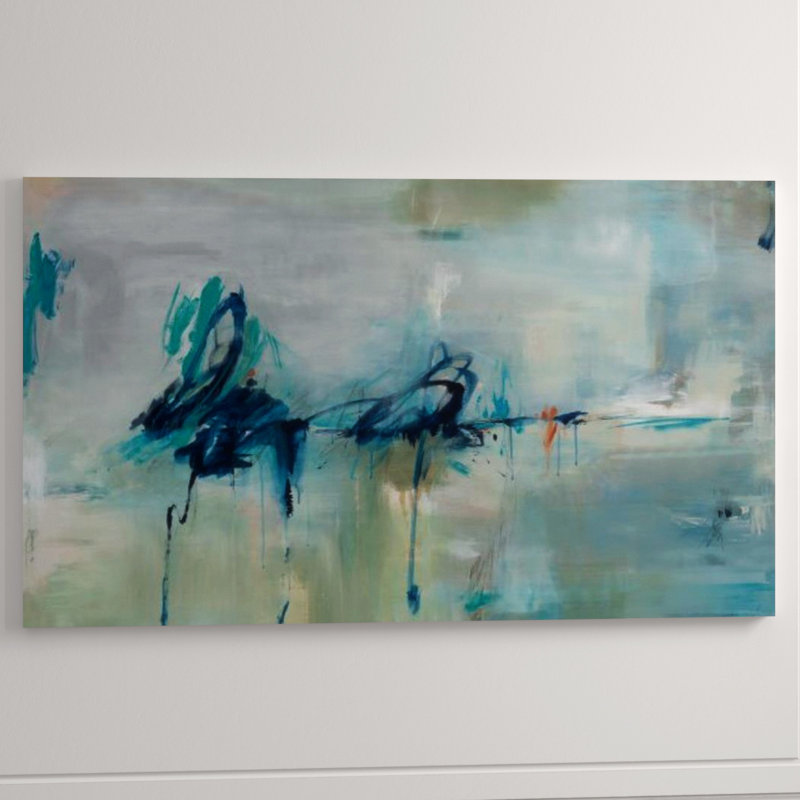 Drop In The Ocean Painting by Sara Brown, Glass Coat, 24" H x 40" W