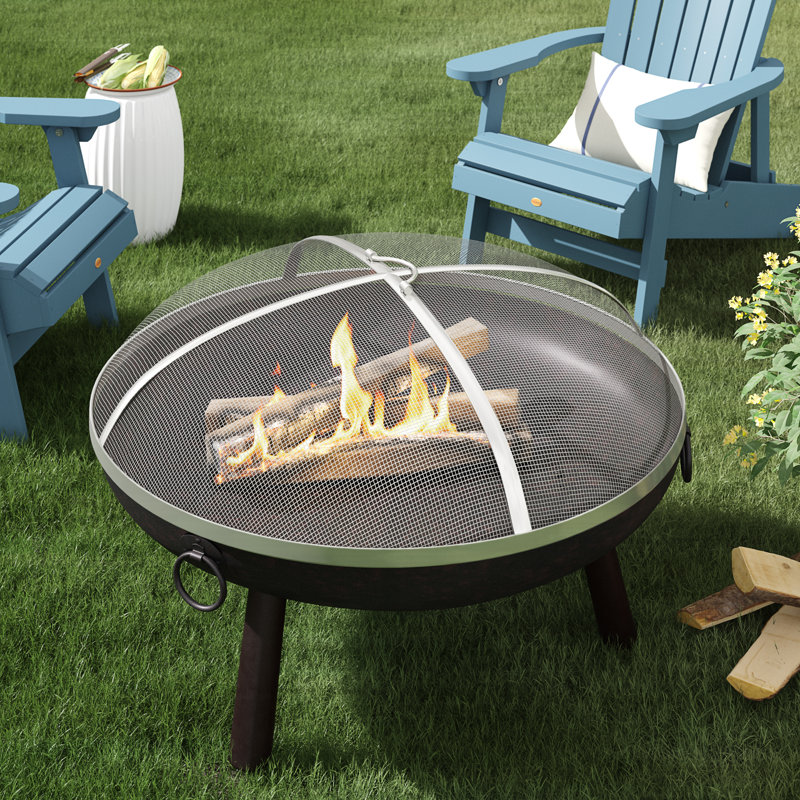 36-Inch Silver Stainless Steel Mesh Fire Pit Spark Screen Cover