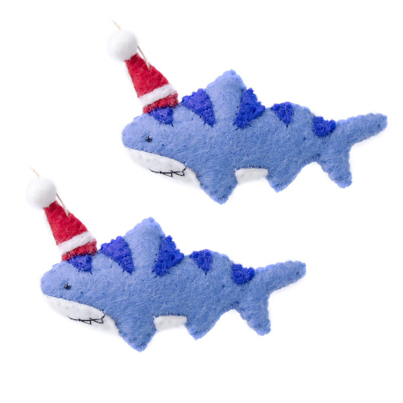 Ensemble de 2 figurines décoratives Shark Santa