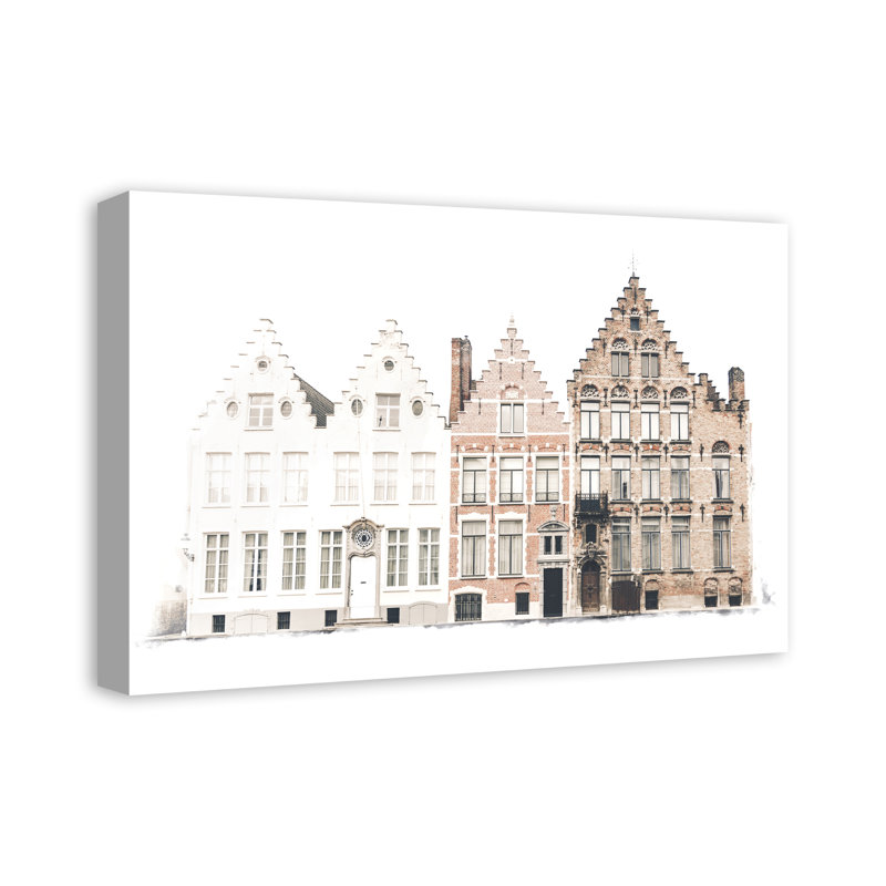 «Brick Buildings» - Reproduction d'art sur toile sans cadre