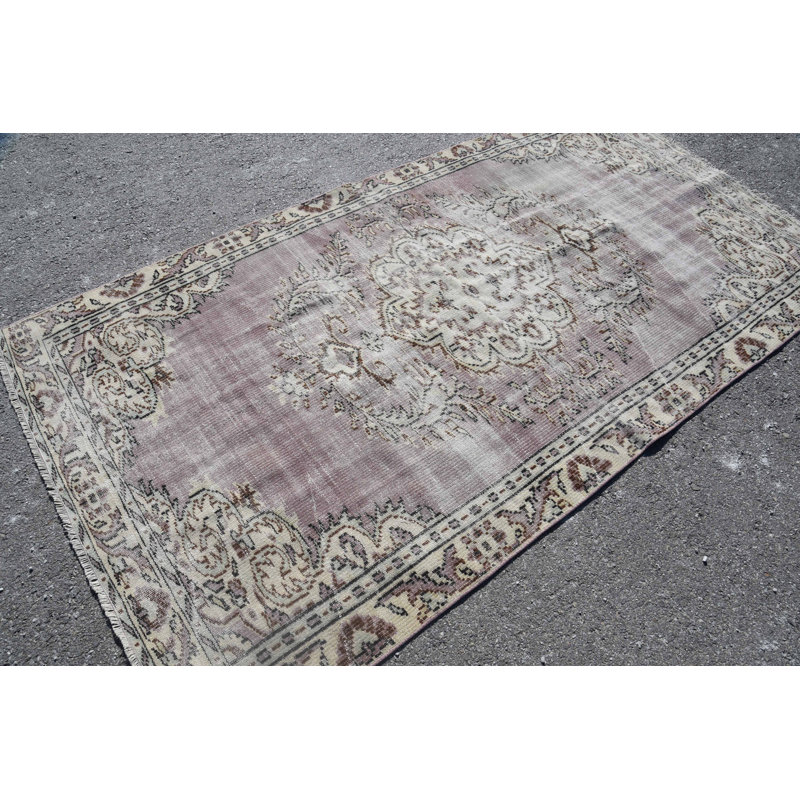Tapis de luxe, tapis 4,7 x 8,5 pi, tapis rétro, tapis turcs, tapis oriental, tapis Oushak mauve