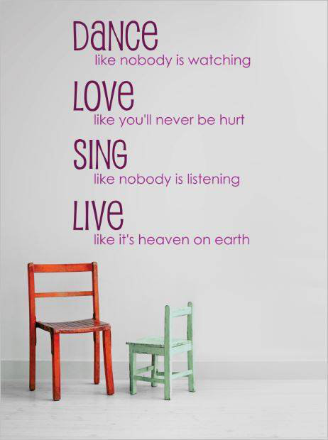 Text & Numbers Wall Decal, 16" H x 20" W x 0.16" D, Purple