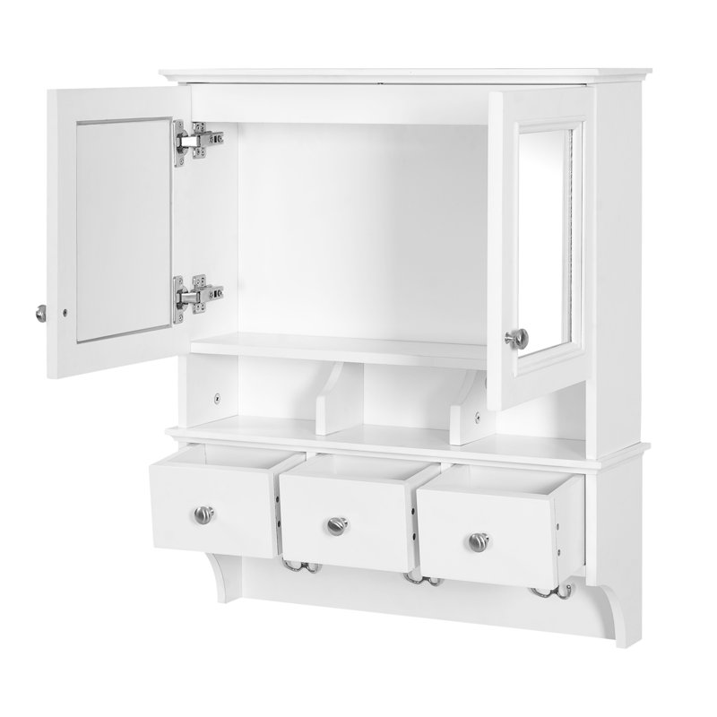 Armoire à pharmacie murale multifonctionnelle, Blanc
